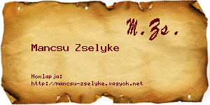 Mancsu Zselyke névjegykártya